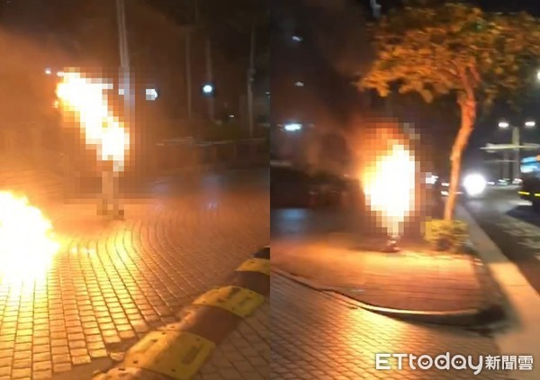 中天電視台前自焚！抗議男激動喊「不要過來」下秒成一團火球
